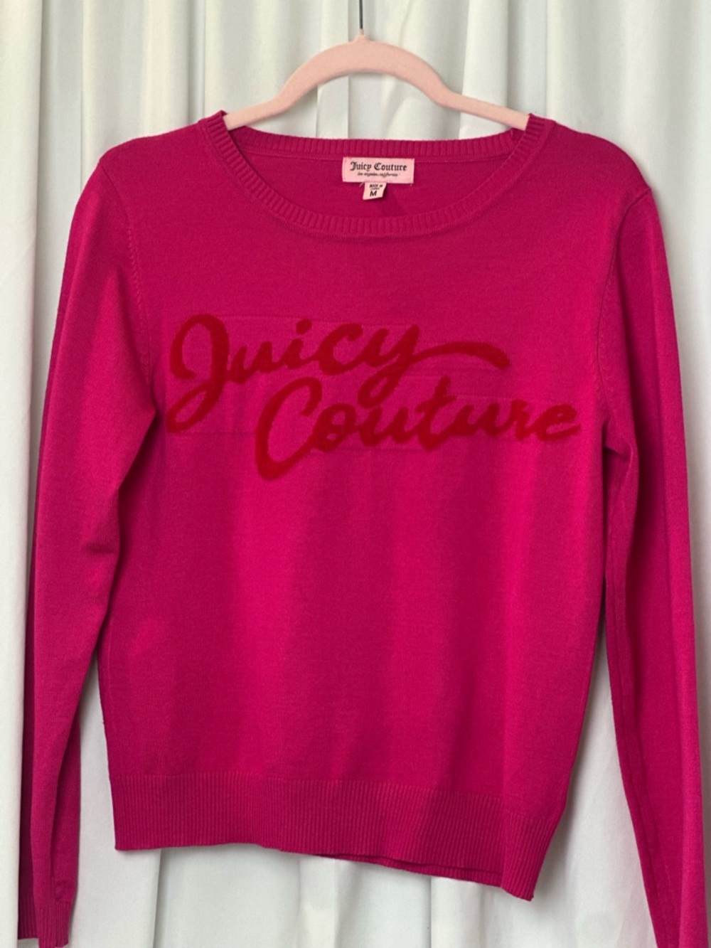 Juicy Couture Pink Logo Crewneck Sweater size med